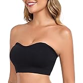 OBICUM Strapless Bras for Women Non-Slip Silicone Push Up Padded Bandeau Bralette Tube Top Bra