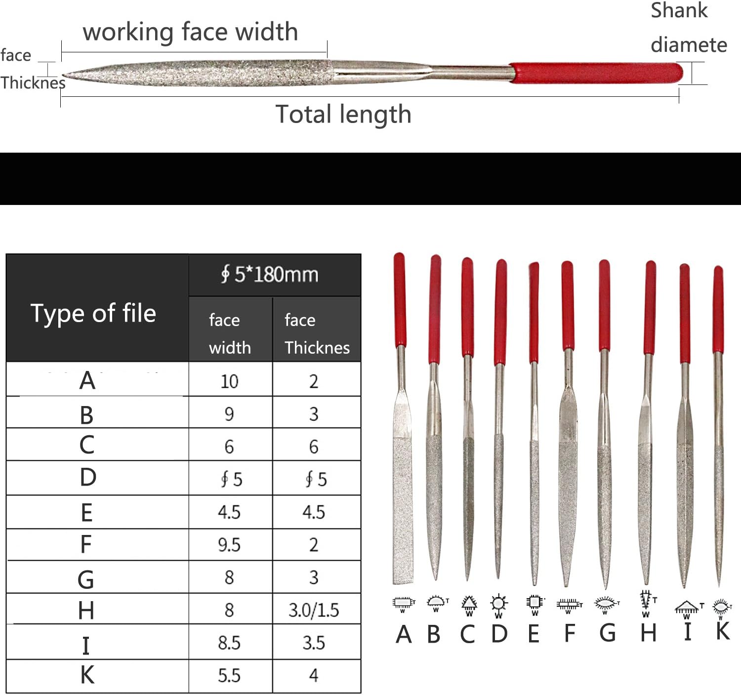 NIUPIKA Diamond Coated Needle File Set including Clean Brush Storage Box - Image 4