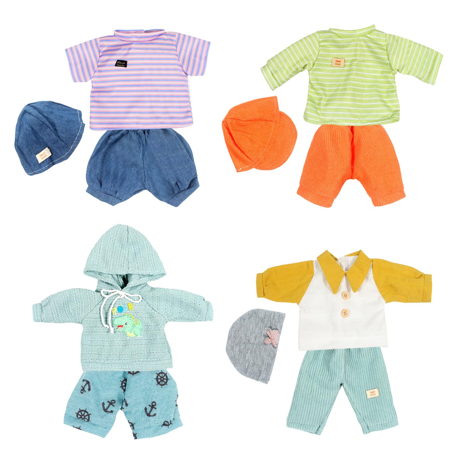 Photo 1 of fromeasy Baby Dolls Clothes Boy for 12 13 14 15 16 Inch Dolls, Doll Clothes 12-14-16 Inch Dolls, 4 Sets 15 inch Doll Outfit Accessories fit Doll Newborn Baby Doll Boy