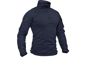 TACVASEN Men's Military Shirts Slim Fit Pullover Long Sleeve 1/4 Zip T-Shirt
