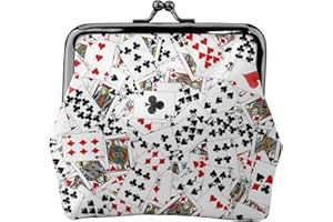 WOEZKEX Playing poker cards Coin Purses Vintage Pouch Kiss-Lock Change Purse Wallets