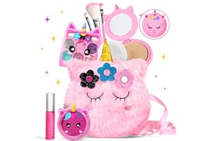 ULOVEME Kids Makeup Sets for Girls 5-8 - Real, Non Toxic, Washable Make Up Toy - Umicorn Toys Gift for Girls Birthday (Mini Pink Umicorn)