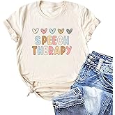 Women Speech Therapy Shirt Speech Language Pathologist T-Shirt Communication Therapist Tee Mental Health Top