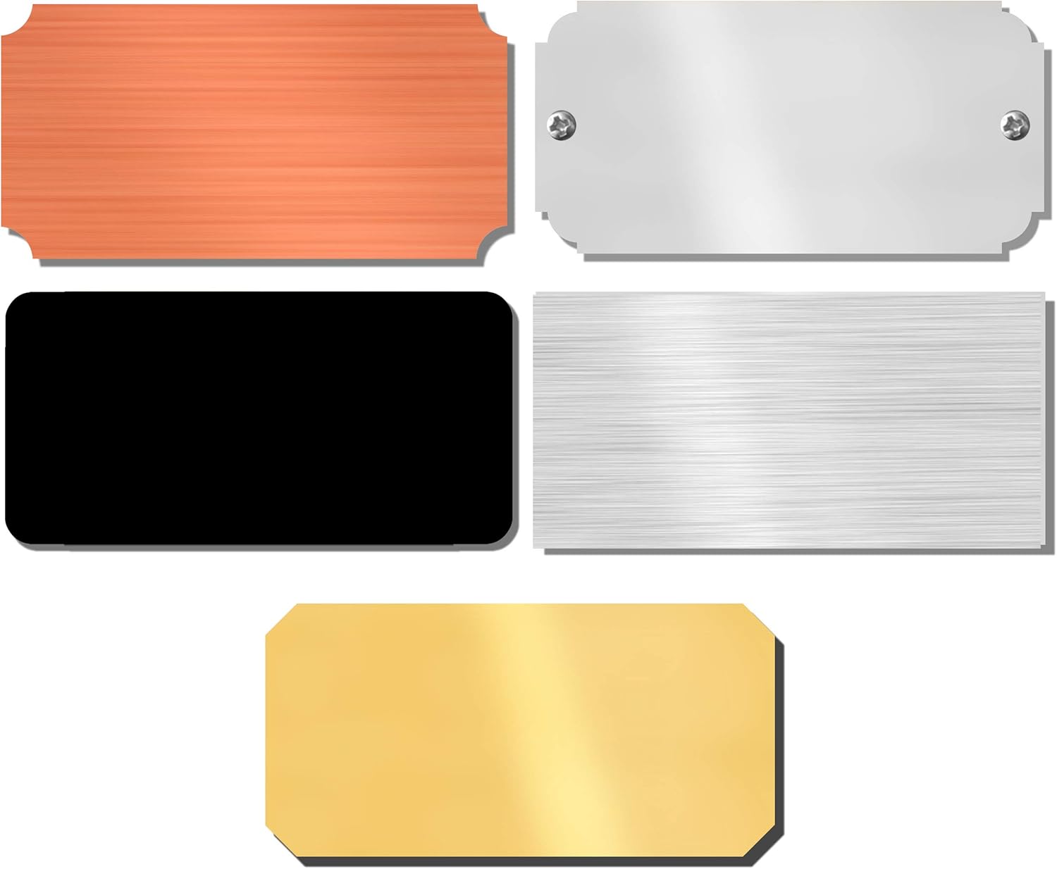 2" H x 3" W, Blank Metal Name Plate for Engraving, Brass