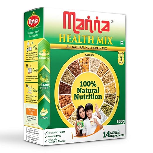 Manna Multigrains Health & Nutrition Drink - 500g (No Added Sugars & Preservatives)
