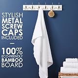 LARHN White Coat Hooks Wall Mounted 6 Triple Matt-Nickel 59 cm view 3