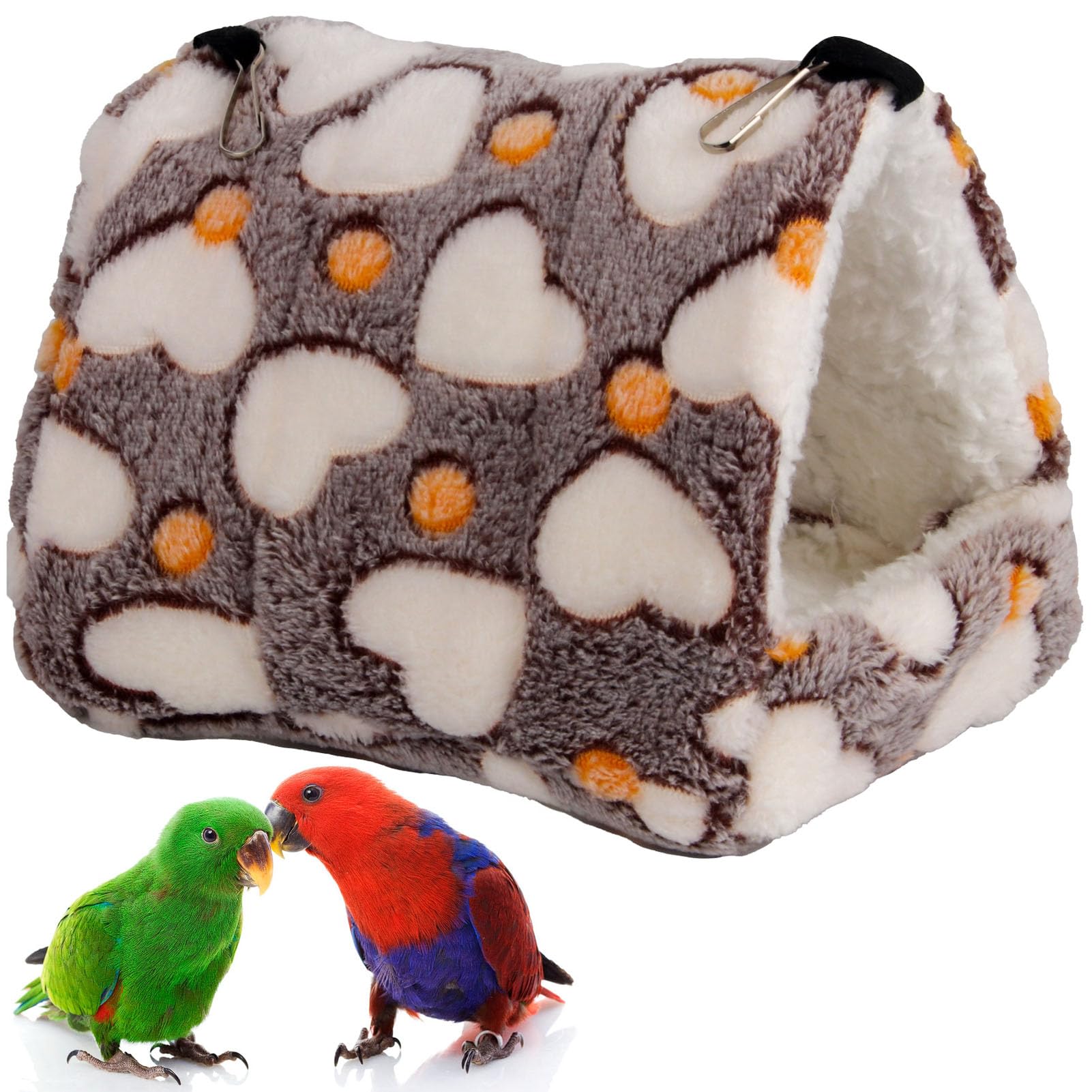 Large Winter Warm Bird Nest House, Comfortable Bird Bed for Cage, Warm Plush Parrot Hanging Bed Cave Hideaway Cage Toy for Parakeet, Cockatiel, Lovebird, Budgie, Canary, Cockatoo, African