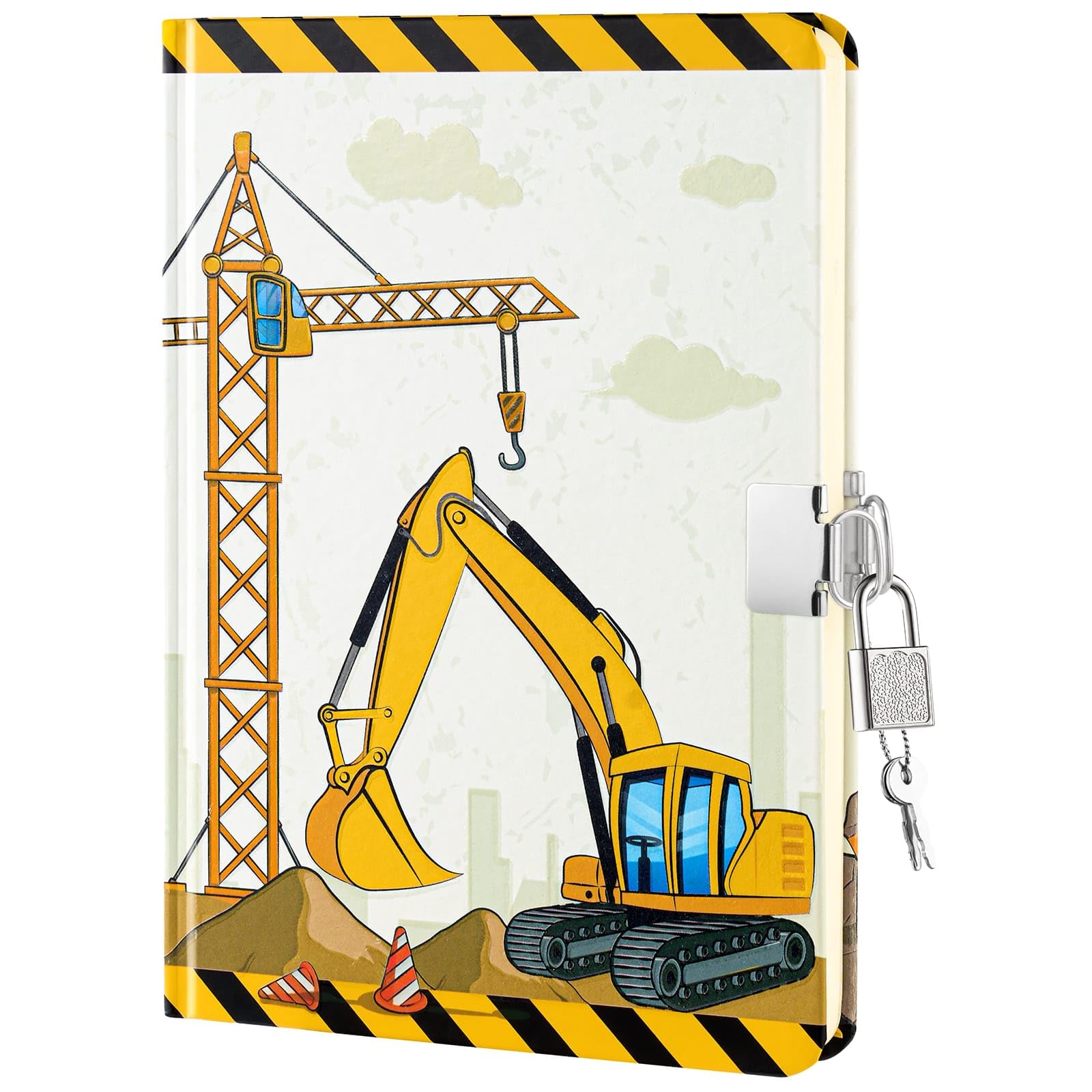 WERNNSAI Truck Journal for Boys - Luminous Notebook Gift for Kids School Travel Private Diary Hardcover A5 Lined Memos Writing Drawing Notepad with Lock and Keys