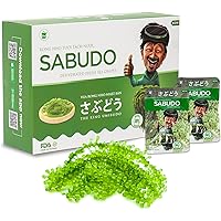 Sabudo Sea Grapes, King Umibudo, Dehydrated Lato Seaweed, Green Caviar, Superfood - The Pearl Of The See (0.7 oz x 4…