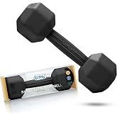 Baby Dumbbell - Silicone Infant Rattle Teether, Toddler Sensory Toy, Durable Safe Exercises Workout Weight - Great Gift for Girls and Boys (1pcs - Black)