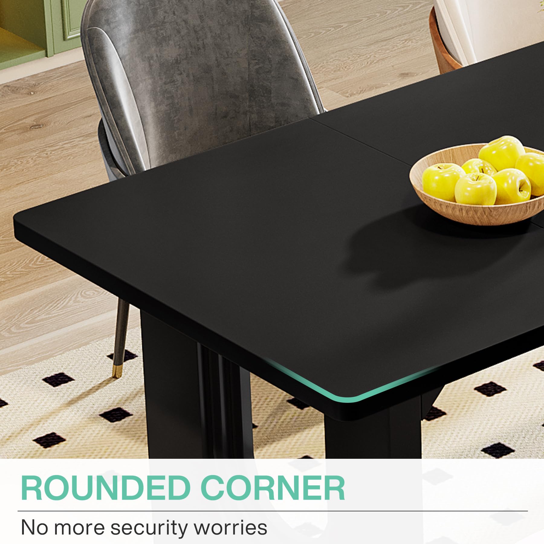 Tribesigns Modern Dining Table For 6 To 8 People, 71" Large Kitchen ...