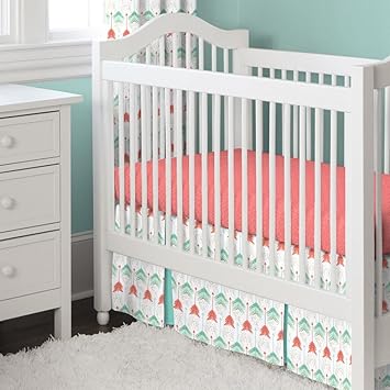 coral and teal crib bedding