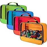4 PCS Toys Storage Bag, Classic Building Bricks Storage Bag, Travel Case for Building Toys, Puzzles, Toys Cars