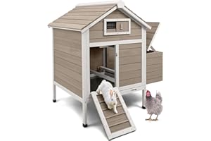 MAGAZOOPET Chicken Coop Large Chicken House with Nesting Box, Wooden Indoor Rabbit Hutch Poultry Cage with Removable Trays, Outdoor Hen Duck Pet House with Ramp (36.2" L x 26" W x 38.3" H)