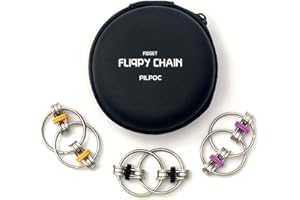 PILPOC Flippy Chain Fidget Toy - Fidget Roller - for Reducing Stress, ADHD, Anxiety, Improving Focus, Bike Chain Fidget Toy, Roller Fidget Toy, Fidget Chain, Fidget Toy Bike Chain, Key Ring Spinner