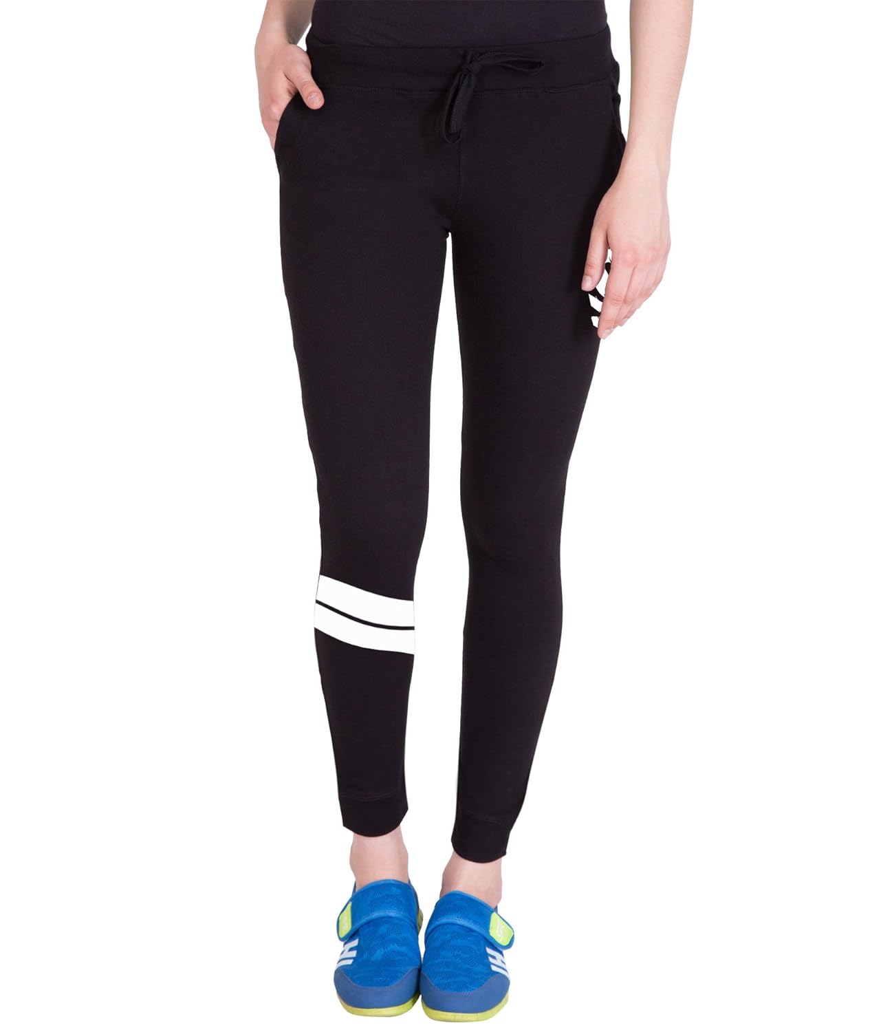 american-elm women's black stylish printed trackpant