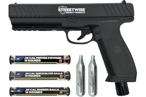 The 12 Best Non Lethal Guns for Self-Defense 11 Streetwise Heat .50 caliber CO2 powered semi-automatic pepper launcher with Picatinny rail