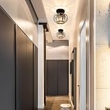 FRIDEKO HOME Modern Crystal Ceiling Light Fixture Industrial 2 Pack Black view 4
