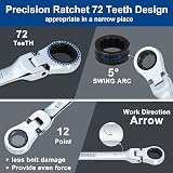 SORAKO 12pc Ratchet Spanner Set 8-19 mm Flexible Head Chrome Vanadium view 4
