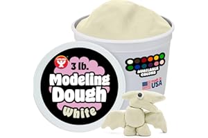 Hygloss Play Modeling Dough for Kids – Safe & Non-Toxic Sensory Dough for Arts and Crafts – 3 lb Tub – Play Clay for Toddler Activities, Preschool Classroom Must-Haves – White Color, Unscented