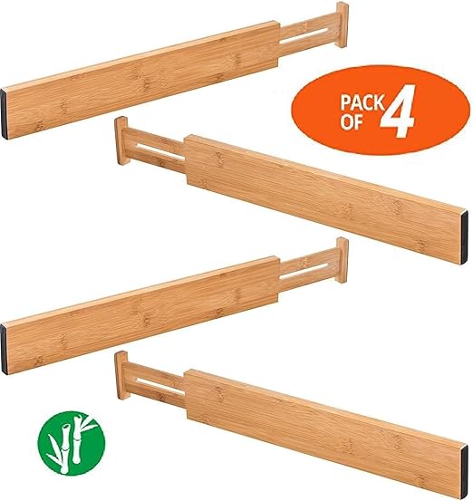 Amazon Com Tilemall Bamboo Kitchen Drawer Dividers Drawer