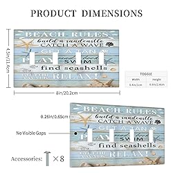 Xuejiaku Decorative Switch Plate Covers Beach Rules