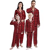 QZH.DUAO 100% Cotton Christmas Family Matching Pajamas, Xmas PJs Sets Holiday Sleepwear Sleepwear Set for Adults Kids