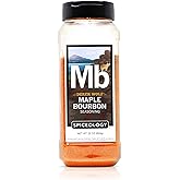 Spiceology & Derek Wolf - Maple Bourbon Seasoning - Sweet & Smoky Barbeque Rubs, Seasonings and Spice Blends - Use On: Ribs, Pork Shoulder, Beef, Bacon, Chicken Wings, Popcorn, Scallops or Duck Breast - 22 oz