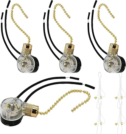 Alpurple 4 Packs Electrical Pull Chain Switch On Off Replacement