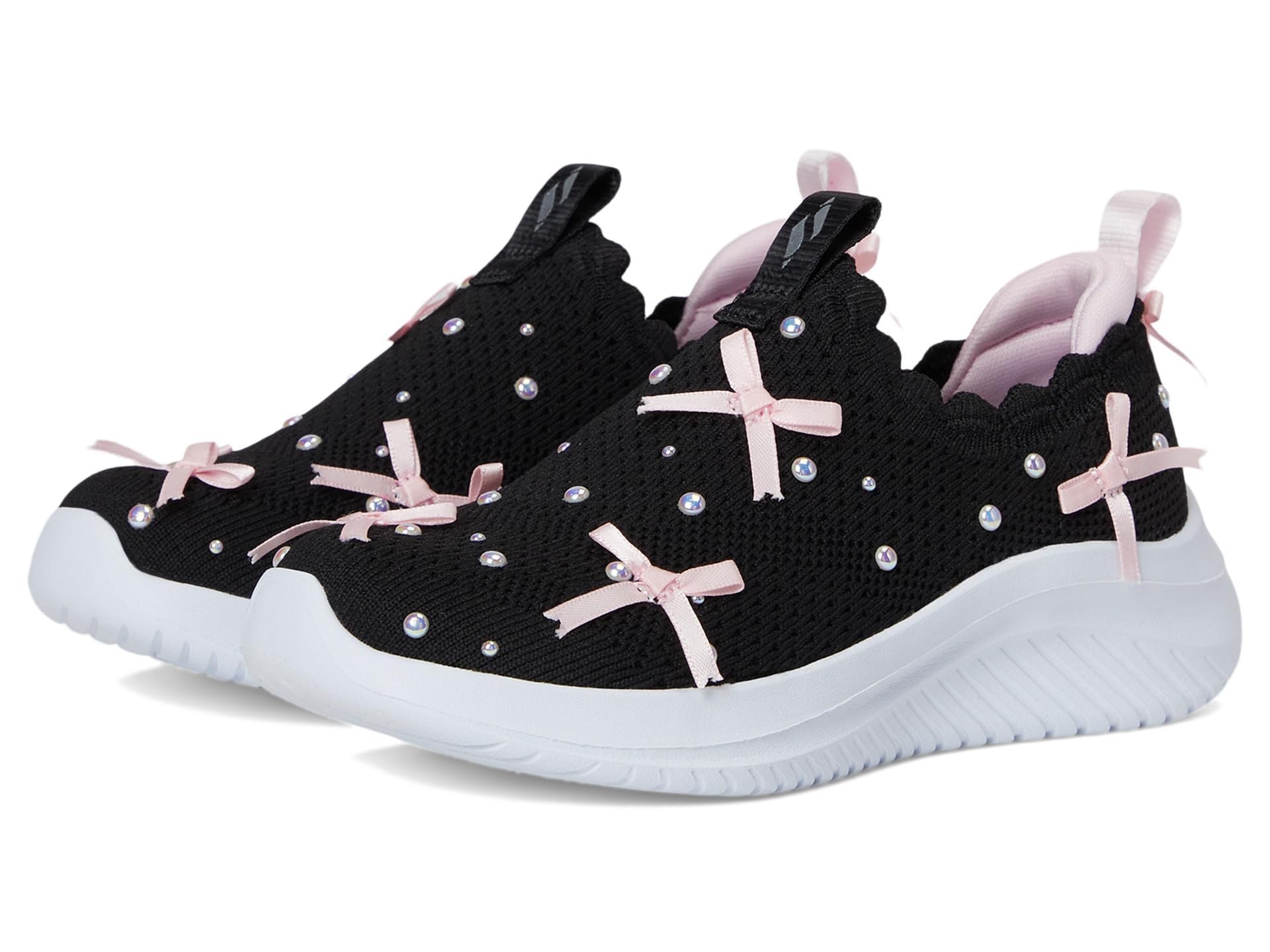 Skechers Kids Girls Ultra Flex 3.0 Sneaker, Black/Light Pink, 12.5 Little Kid