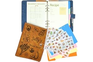 Personalized Leather Recipe Book, Handmade Recipe Book to Write in Your Own Recipes, Customized Blank CookBook, Handcrafted G
