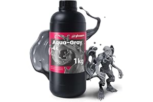 phrozen Aqua 4K Resin for High-Precision 3D Printing,405nm LCD UV-Curing Photopolymer Resin for Low Shrinkage, Great Detail, Low Odor, Non-Brittle (Gray, 1KG)