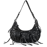 Angel Kiss Hobo Bags Purse for Women Y2K Shoulder Bag Multi Pockets Designer Satchel Studded Handbags with Strap