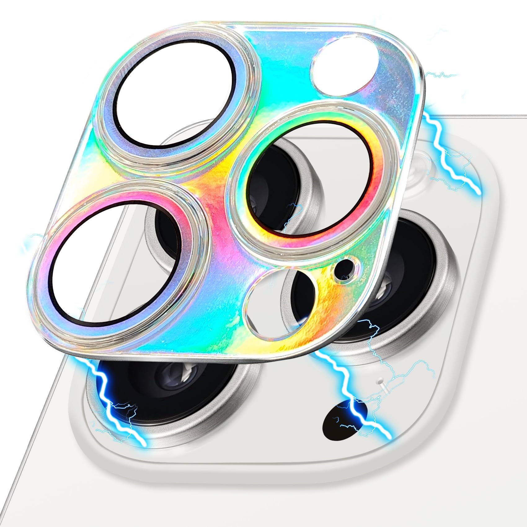 Hsefo Designed for iPhone 16 Pro and 16 Pro Max Camera Lens Protector, Colorful Lens Cover 9H Tempered Glass Anti Scratch Shockproof Camera Protector Cover