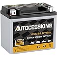YTX12-BS Motorcycle Battery, 12V 10Ah Rechargeable Maintenance Free Sealed AGM Battery Powersport Replacement Battery for ATV and Scooter
