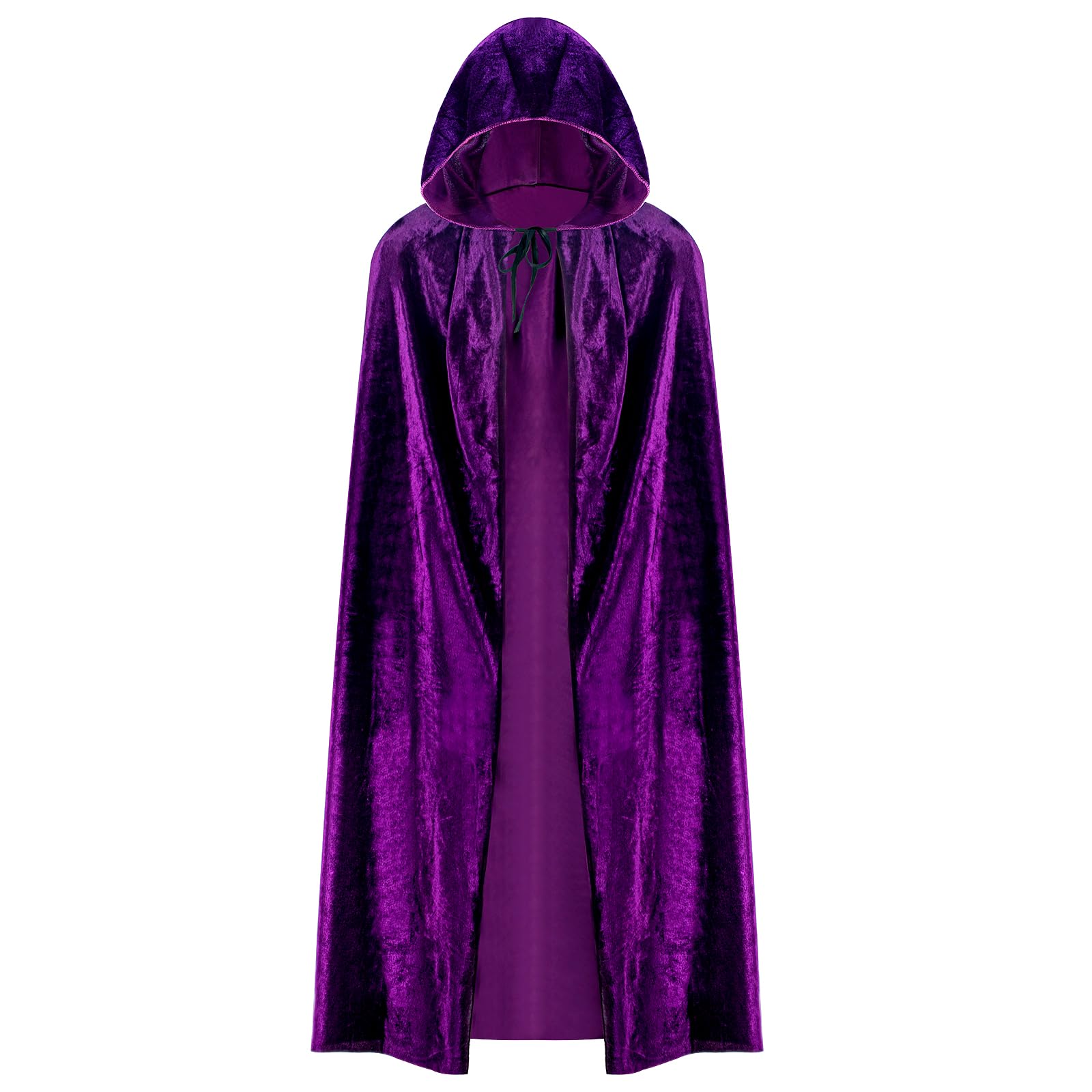 Photo 1 of KAKU NANU Hooded Cloak Unisex Adult Velvet Cape Halloween Vampire Witch Cape for Men and Women Cosplay Costumes(Purple,XL)