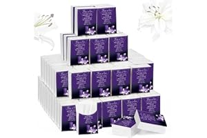 FUMETE 100 Packs Memorial Facial Tissues Those We Love Don't Go Away Inspirational Poem Pocket Tissues 3 Ply Napkins Packs Funerals Wedding Supplies for Family Relatives Guests, 700 Sheets(Purple)