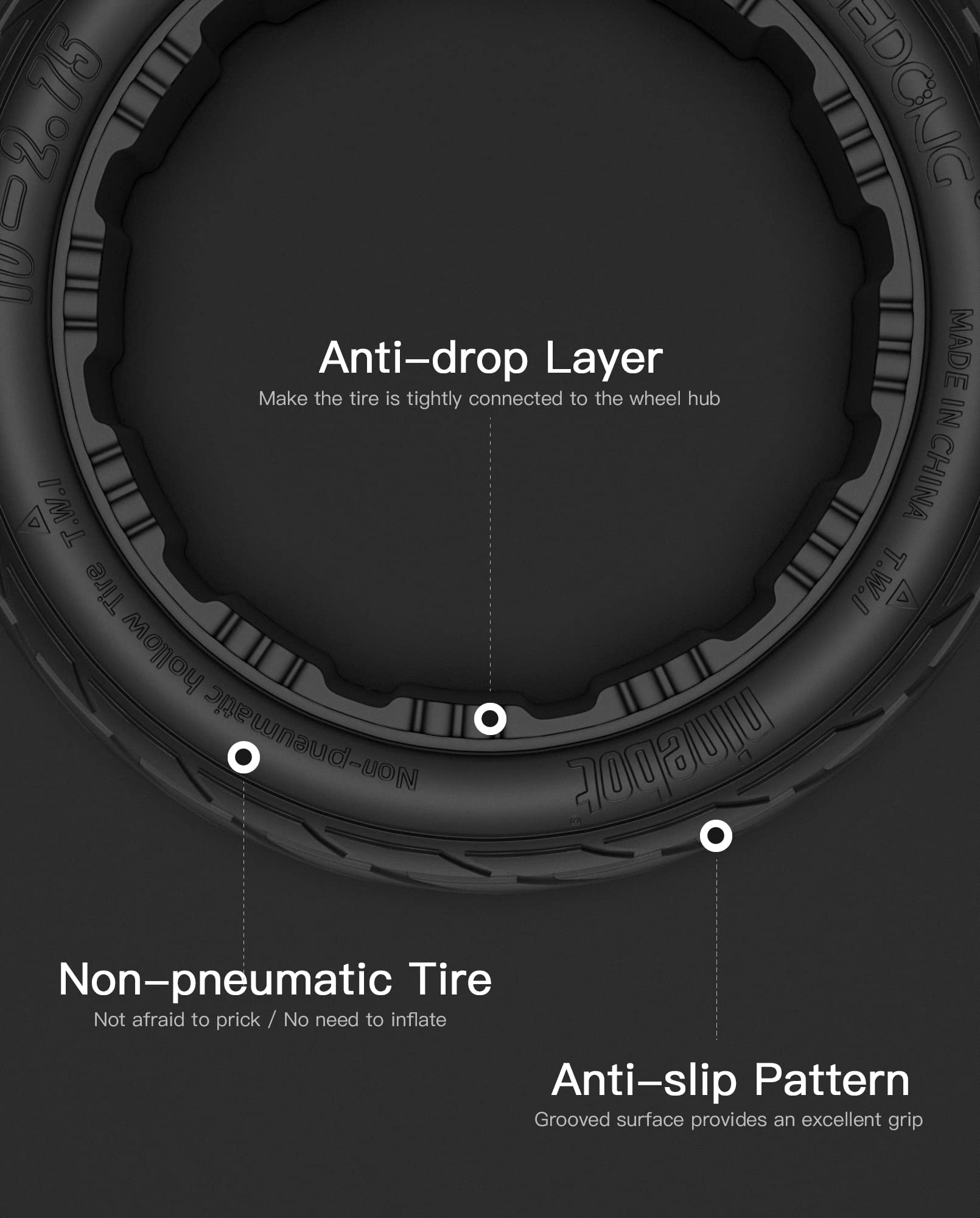 stio Comfort Tire for Electric GoKart Pro and Gokart Bundle Rear Tire Kit, Compatible with Ninebot by Segway S-MAX Self Balance Scooter,Gokart(with Ninebot S Max),Go kart PRO Tyre Original Accessories