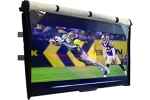 BOZZCOVERS Outdoor TV Cover 86-90 inch - WITH FRONT FLAP - Weatherproof, Waterproof protection, Soft Interior, With Bottom cover - Black