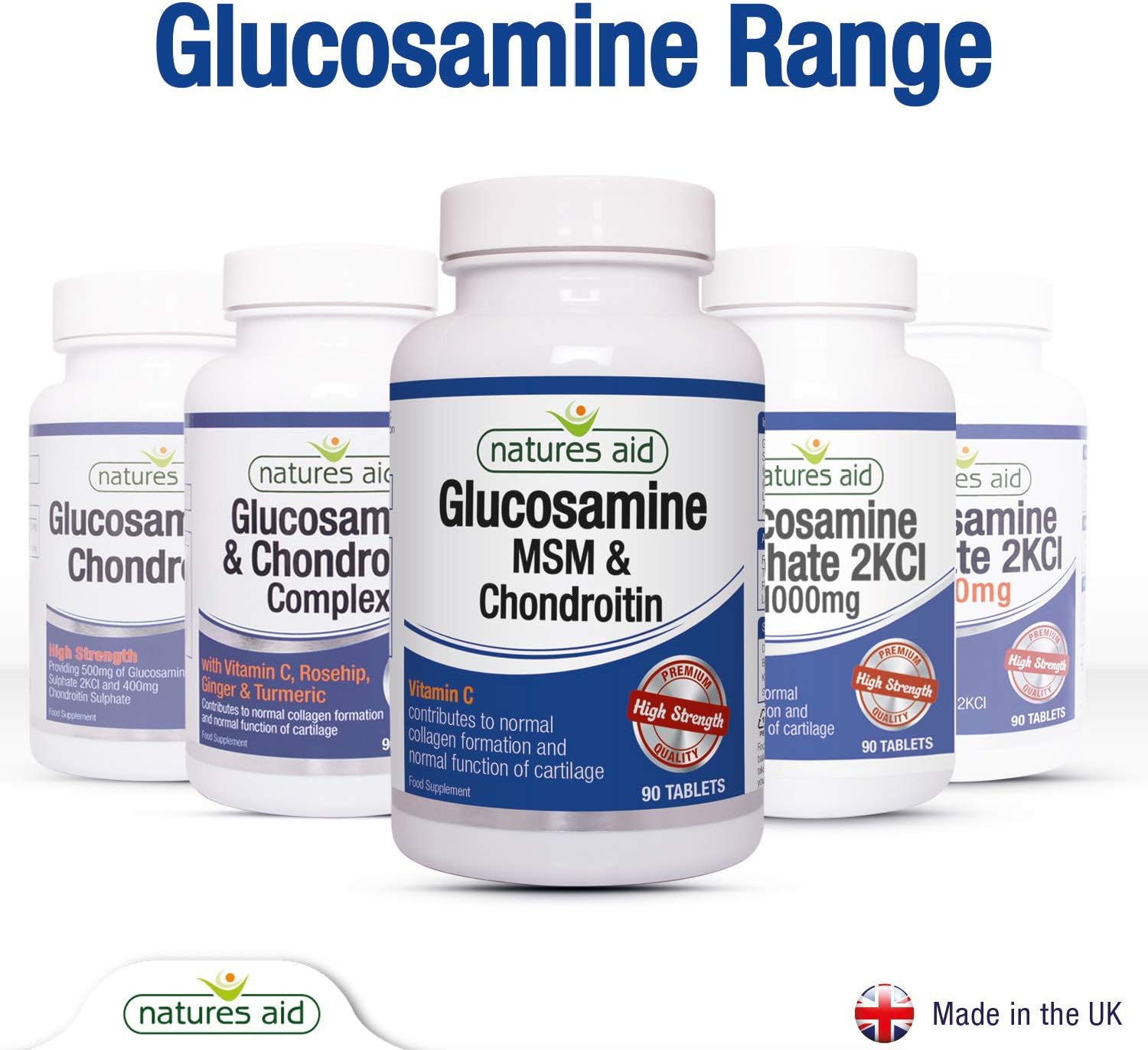 Natures Aid Glucosamine MSM & Chondroitin with Vitamin C, High Strength Joint Support, Mobility & Cartilage Health - Image 4