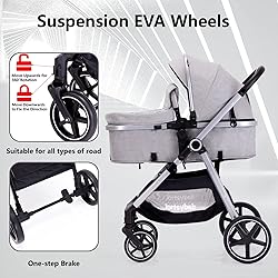 Lortsybab 2-in-1 Baby Stroller with Bassinet Mode