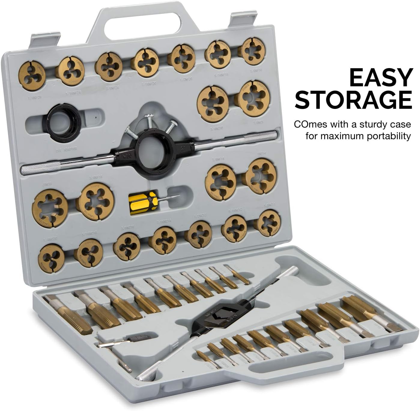 Neiko SAE Pro-Grade Large-Diameter Titanium Tap & Die Set