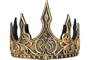 Hmxpls Soft King Crown Prince Crown, Adjustable Royal Crown Medieval King Costume Accessories for Halloween Cosplay