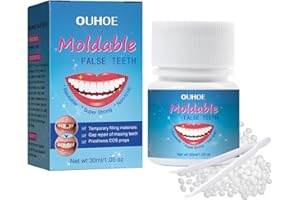 JREHOOR 30 g Tooth Repair Kit, Temporary Teeth Replacement Kit - Moldable Thermal Fitting Beads for Filling Fix Missing and Broken Tooth or Adhesive Denture Fake Teeth