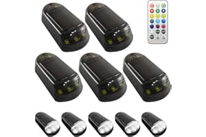 5Pc Solar Waterproof Cab Roof Lights, No Drill Solar Powered Wireless Cab Lights With Remote Control, Cab Roof Lights For Uni