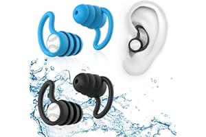 WLSCTY Swimming Ear Plugs Waterproof Earplugs - 2 Pairs Silicone Swim Ear Plugs for Adult Kids, Water Sports Earplugs for Showering, Bathing, Surfing - Keep Ear Water Out