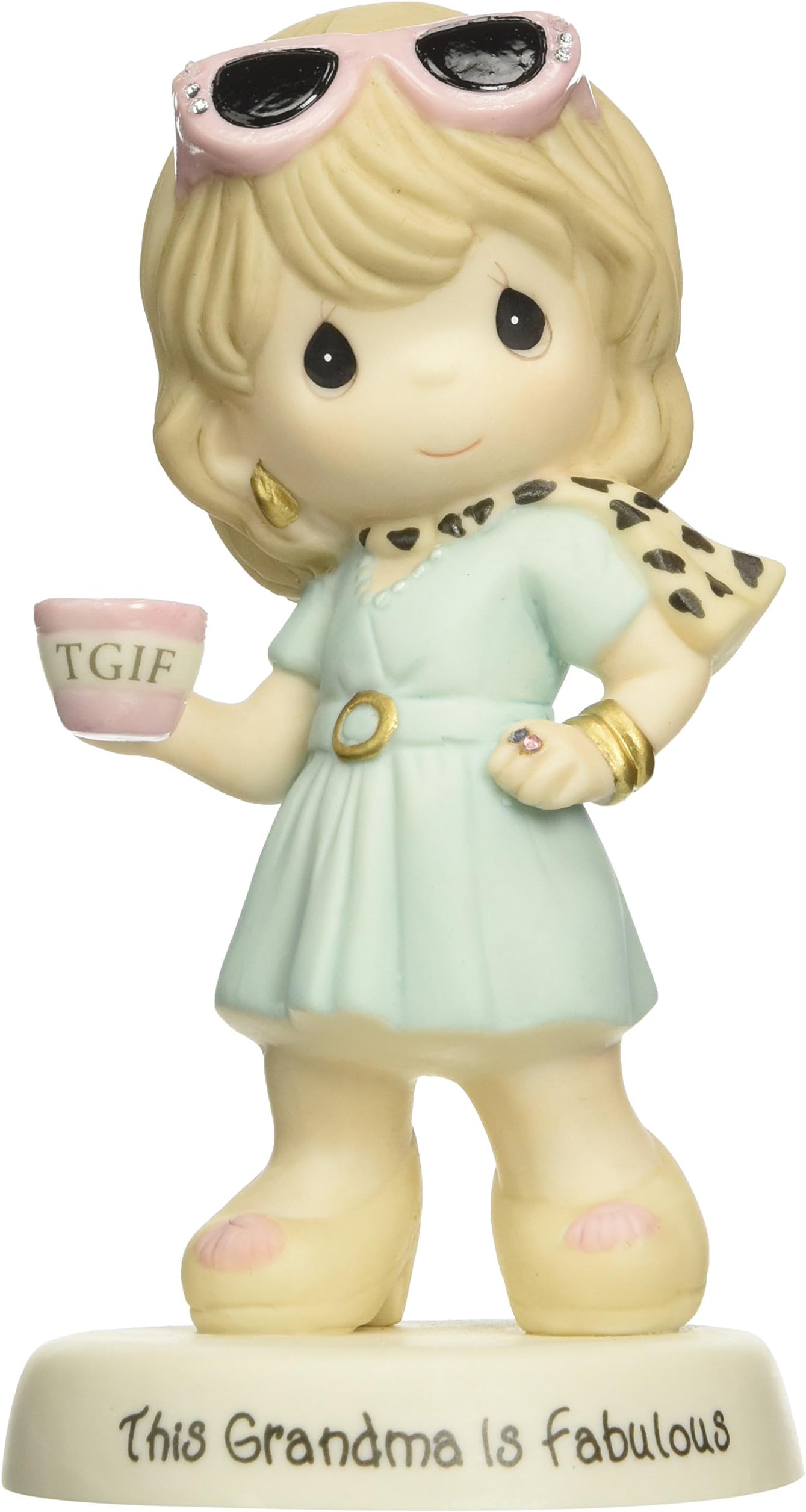 Precious MomentsGrandma Striking A Pose Figurine, Porcelain Bisque Figurine, 153020