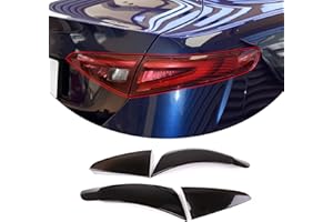 TOYCIDFG Car Tail Light Lamp Cover Trim Compatible with Alfa Romeo Giulia 2017-2022, Car Decoration Accessories Smoke Black