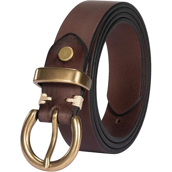 Mens Solid Brass Buckle Full Grain Genuine Leather Belts  display picture 2