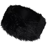 Lystaii Womens Faux Fur Headband Elastic Ear Warmers Furry Earwarmer Earmuff for Cold Weather